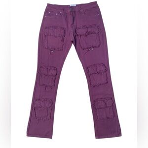 Sz Various purple stacks distressed jeans